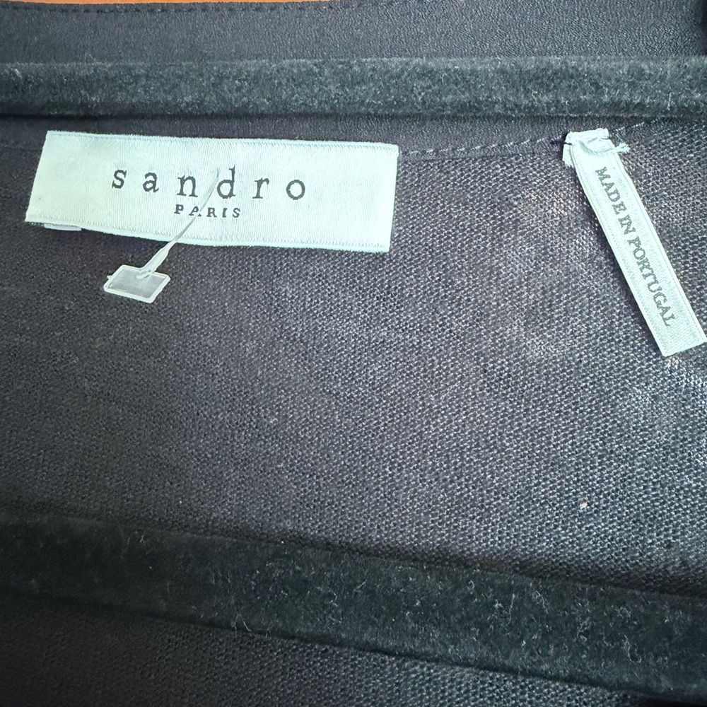 Sandro  Paris Black V-Neck Blouse - Picture 4 of 4